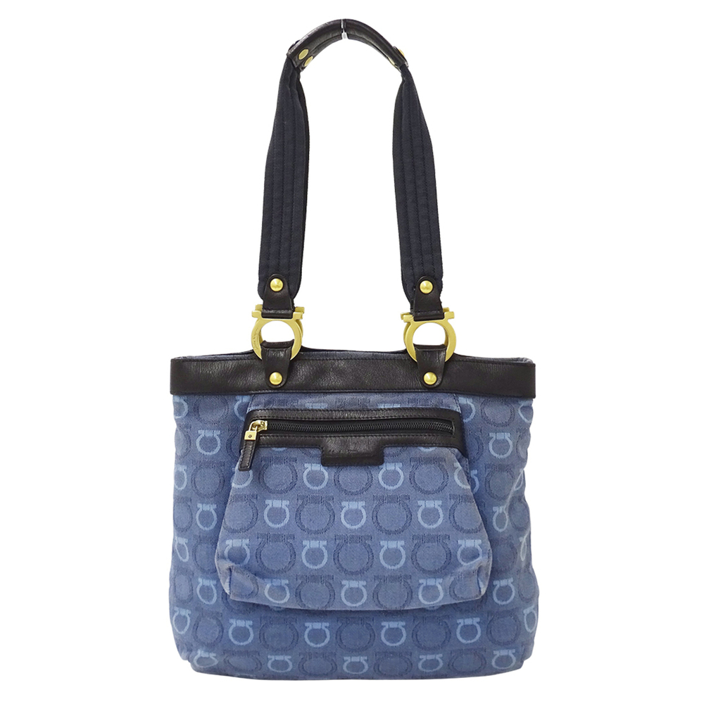Salvatore Ferragamo Ferragamo handbag, women's brand tote bag, Gancini canvas...